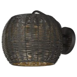 Golden Lighting Vail 1-Light Patio Wall Sconce In Natural Black -Home Decoration Series 62719935 5