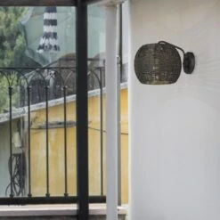 Golden Lighting Vail 1-Light Patio Wall Sconce In Natural Black -Home Decoration Series 62719935 6