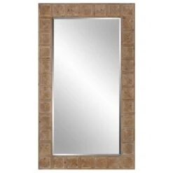 Uttermost Ranahan Mirror In Natural Wood And White Wash