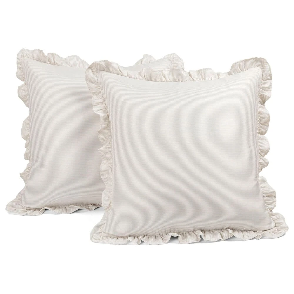 Triangle Home Fashions Livia Floral 5-Piece Full/Queen Comforter Set In Neutral And Blue 5 Triangle Home Fashions Livia Floral 5-Piece Full/Queen Comforter Set In Neutral And Blue - Image 3