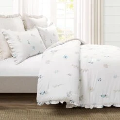 Triangle Home Fashions Livia Floral 5-Piece Full/Queen Comforter Set In Neutral And Blue 17 Triangle Home Fashions Livia Floral 5-Piece Full/Queen Comforter Set In Neutral And Blue -Home Decoration Series 62985551 7