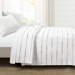 Triangle Home Fashions Ombre Stripe Full/Queen Blanket In Gray And White -Home Decoration Series 62985973 6