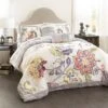 Triangle Home Fashions Aster 5-Piece Full/Queen Comforter Set In Coral And Navy
