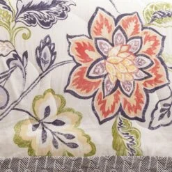 Triangle Home Fashions Aster 5-Piece Full/Queen Comforter Set In Coral And Navy -Home Decoration Series 62986187 3