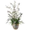 Nearly Natural, Inc. Nearly Natural Inc Dancing Lady Silk Orchid Arrangement In White -Home Decoration Series 63013684 1