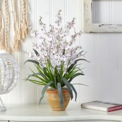 Nearly Natural, Inc. Nearly Natural Inc Dancing Lady Silk Orchid Arrangement In White 8 Nearly Natural, Inc. Nearly Natural Inc Dancing Lady Silk Orchid Arrangement In White -Home Decoration Series 63013684 3