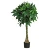 Nearly Natural, Inc. Nearly Natural Inc 51" Braided Money Silk Tree In Green -Home Decoration Series 63017727 1
