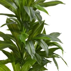Nearly Natural, Inc. Nearly Natural Inc 4' Dracaena With Sand Colored Planter In Green -Home Decoration Series 63018196 3