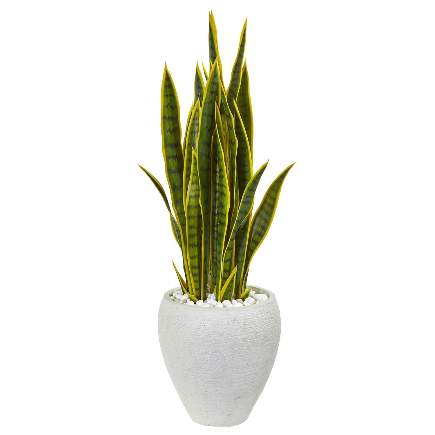 Nearly Natural, Inc. Nearly Natural Inc Sansevieria Artificial Plant With White Planter In Green And Yellow 3 Nearly Natural, Inc. Nearly Natural Inc Sansevieria Artificial Plant With White Planter In Green And Yellow