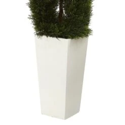 Nearly Natural, Inc. Nearly Natural Inc Indoor/Outdoor 5.5' Double Cypress Spiral Topiary Artificial Tree In Green -Home Decoration Series 63021562 3