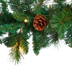 Nearly Natural, Inc. Nearly Natural Inc 6' Mixed Pine And Pinecone Trimmed Garland With 35 White LED Lights In Green -Home Decoration Series 63076640 3