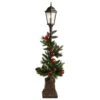 Nearly Natural, Inc. Nearly Natural Inc 5' Holiday Lamp Post With 50 LED Lights And Ornaments In Green -Home Decoration Series 63077101 1