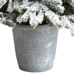 Nearly Natural, Inc. Nearly Natural Inc 6' Flocked Long Vermont Pine Tree With 250 LED Lights In Green -Home Decoration Series 63077648 5