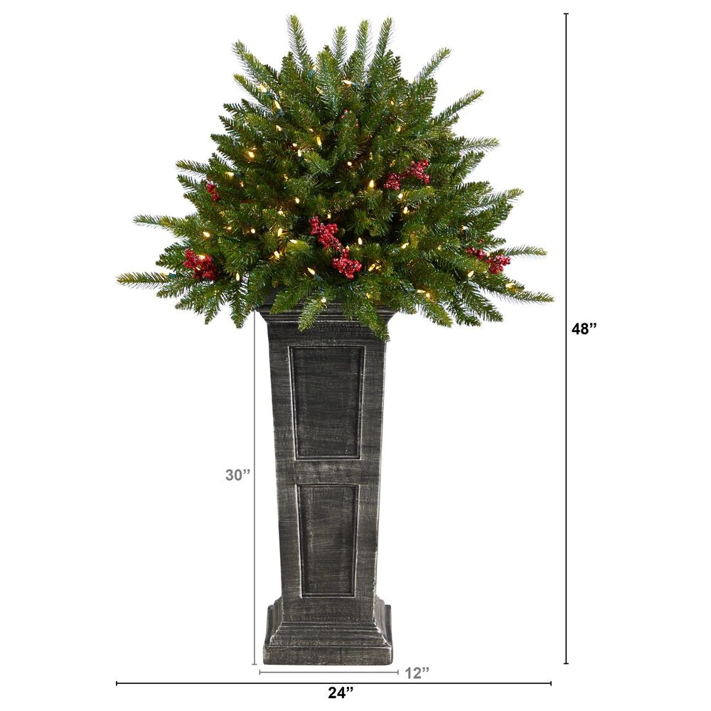 Nearly Natural, Inc. Nearly Natural Inc 4' Holiday Christmas Tree With Glittered On Pedestal And 150 LED Lights In Green 13 Nearly Natural, Inc. Nearly Natural Inc 4' Holiday Christmas Tree With Glittered On Pedestal And 150 LED Lights In Green - Image 11