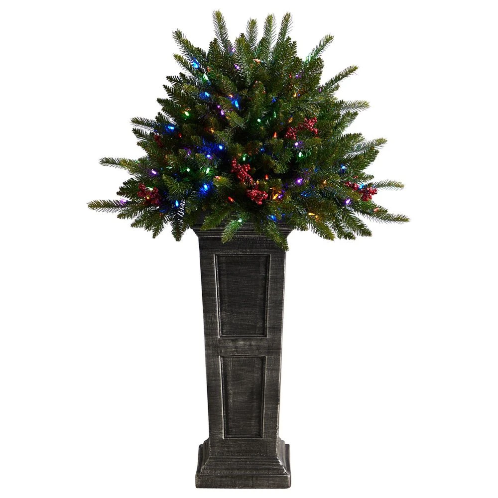 Nearly Natural, Inc. Nearly Natural Inc 4' Holiday Christmas Tree With Glittered On Pedestal And 150 LED Lights In Green 9 Nearly Natural, Inc. Nearly Natural Inc 4' Holiday Christmas Tree With Glittered On Pedestal And 150 LED Lights In Green - Image 7