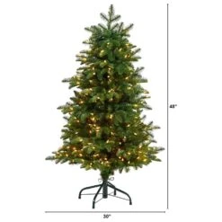 Nearly Natural, Inc. Nearly Natural Inc 4' South Carolina Spruce Christmas Tree With 250 White Lights In Green -Home Decoration Series 63078497 10