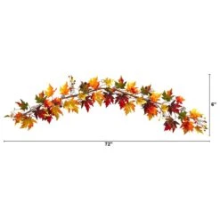 Nearly Natural, Inc. Nearly Natural Inc 6' Autumn Maple Leaf, Berry And Pinecones Garland In Orange 9 Nearly Natural, Inc. Nearly Natural Inc 6' Autumn Maple Leaf, Berry And Pinecones Garland In Orange -Home Decoration Series 63079420 4