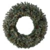 Nearly Natural, Inc. Nearly Natural Inc 4' Christmas Wreath With 150 White LED Lights And Pinecones In Green