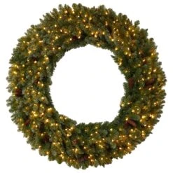 Nearly Natural, Inc. Nearly Natural Inc 5' Christmas Wreath With 300 White LED Lights In Green