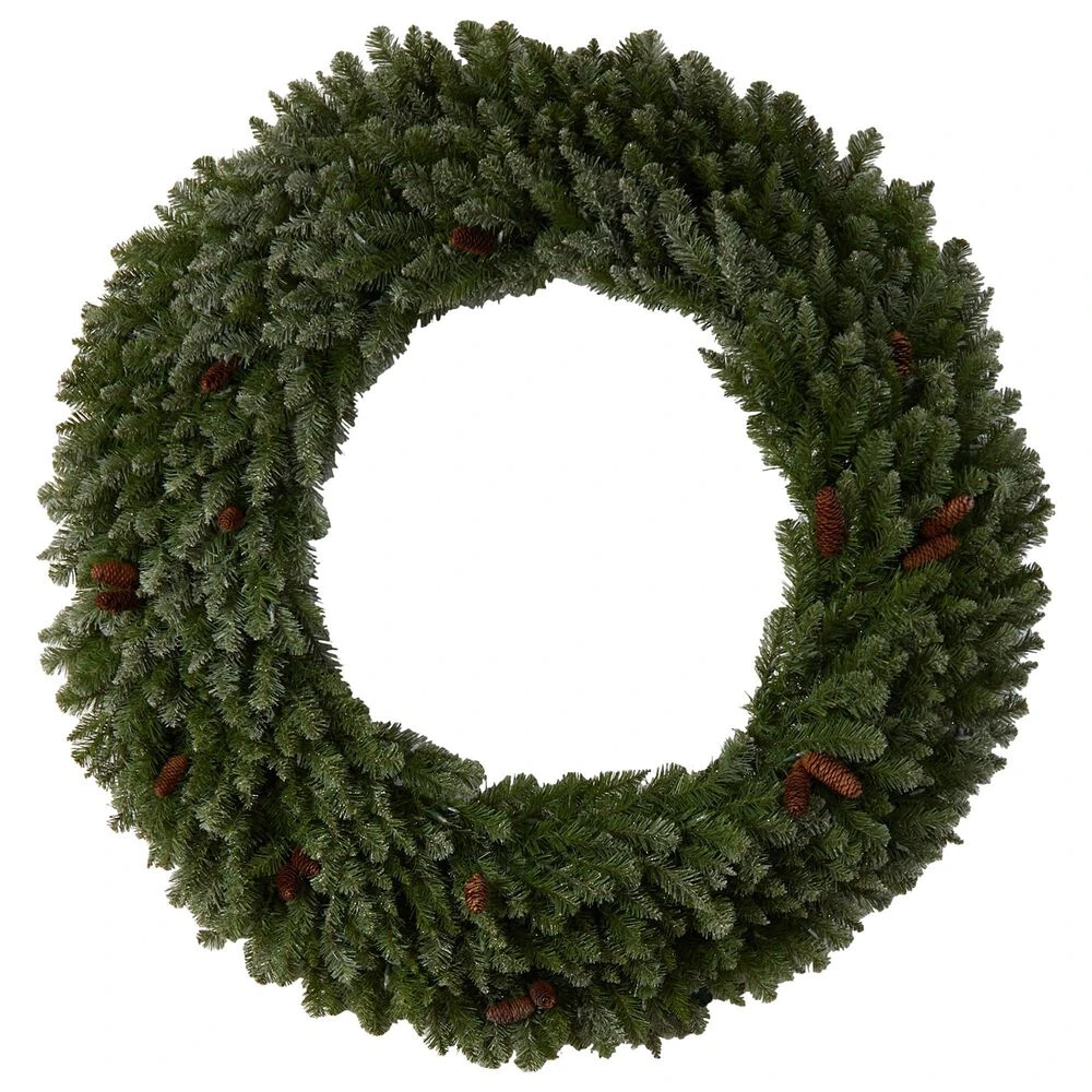 Nearly Natural, Inc. Nearly Natural Inc 5' Christmas Wreath With 300 White LED Lights In Green 5 Nearly Natural, Inc. Nearly Natural Inc 5' Christmas Wreath With 300 White LED Lights In Green - Image 3