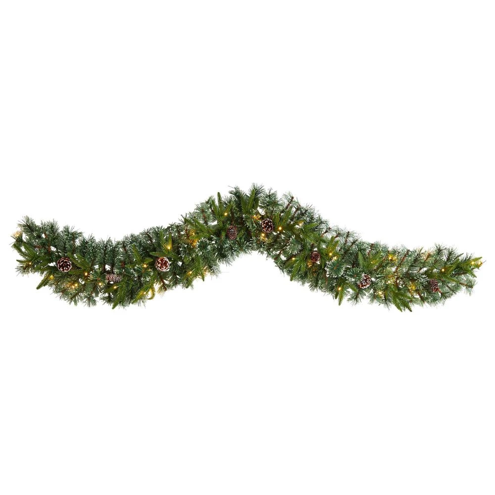 Nearly Natural, Inc. Nearly Natural Inc 6' Christmas Garland W1311 With 35 White LED Lights In Green 3 Nearly Natural, Inc. Nearly Natural Inc 6' Christmas Garland W1311 With 35 White LED Lights In Green