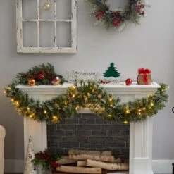 Nearly Natural, Inc. Nearly Natural Inc 6' Christmas Garland W1311 With 35 White LED Lights In Green 9 Nearly Natural, Inc. Nearly Natural Inc 6' Christmas Garland W1311 With 35 White LED Lights In Green -Home Decoration Series 63079685 2