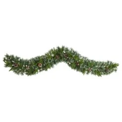 Nearly Natural, Inc. Nearly Natural Inc 6' Christmas Garland W1311 With 35 White LED Lights In Green 10 Nearly Natural, Inc. Nearly Natural Inc 6' Christmas Garland W1311 With 35 White LED Lights In Green -Home Decoration Series 63079685 3