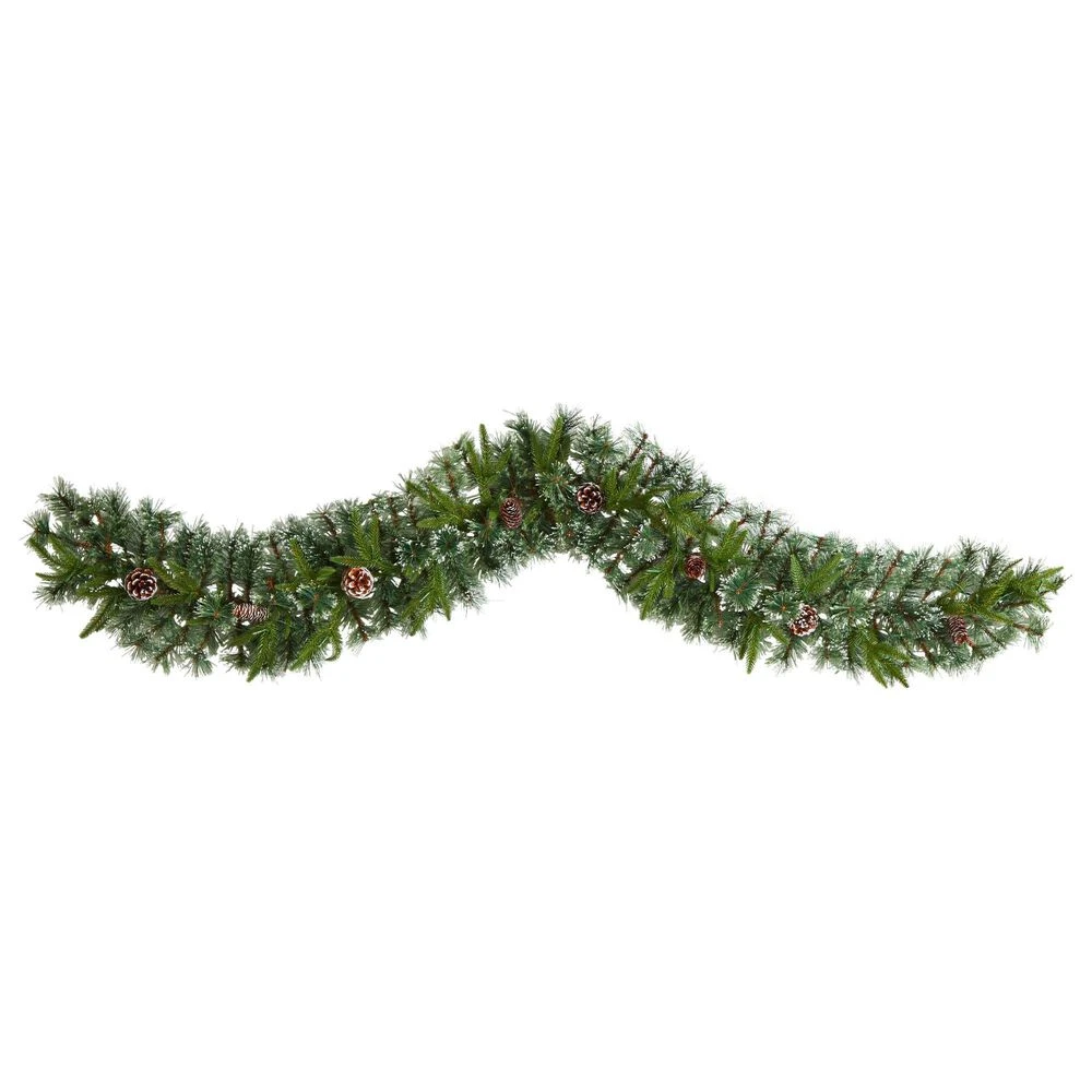 Nearly Natural, Inc. Nearly Natural Inc 6' Christmas Garland W1311 With 35 White LED Lights In Green 5 Nearly Natural, Inc. Nearly Natural Inc 6' Christmas Garland W1311 With 35 White LED Lights In Green - Image 3