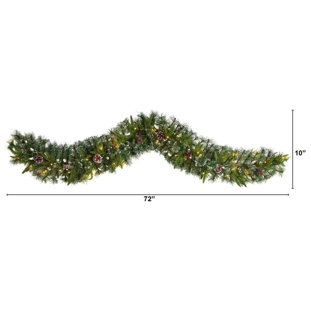 Nearly Natural, Inc. Nearly Natural Inc 6' Christmas Garland W1311 With 35 White LED Lights In Green 8 Nearly Natural, Inc. Nearly Natural Inc 6' Christmas Garland W1311 With 35 White LED Lights In Green - Image 6
