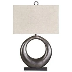 Signature Design By Ashley Saria Table Lamp In Antique Silver