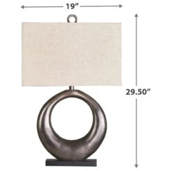 Signature Design By Ashley Saria Table Lamp In Antique Silver -Home Decoration Series 63113211 5