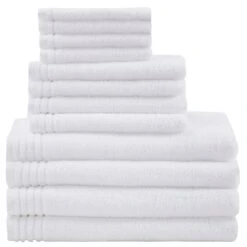 Hampton Park Big Bundle 12-Piece Bath Towel Set In White