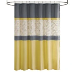 Hampton Park Donnell Shower Curtain In Yellow And Grey