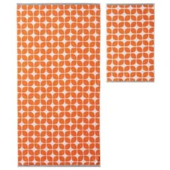 Hampton Park Lita 6-Piece Cotton Jacquard Bath Towel Set In Orange -Home Decoration Series 63219539 3