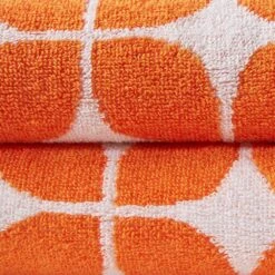 Hampton Park Lita 6-Piece Cotton Jacquard Bath Towel Set In Orange -Home Decoration Series 63219539 4