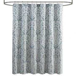 Hampton Park Odette Jacquard Shower Curtain In Aqua