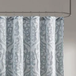 Hampton Park Odette Jacquard Shower Curtain In Aqua -Home Decoration Series 63219646 4