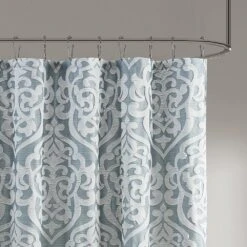 Hampton Park Odette Jacquard Shower Curtain In Aqua -Home Decoration Series 63219646 5