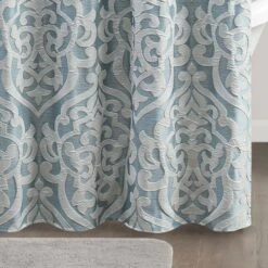Hampton Park Odette Jacquard Shower Curtain In Aqua -Home Decoration Series 63219646 6