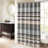Hampton Park Princeton Jacquard Shower Curtain In Blue -Home Decoration Series 63219661 1
