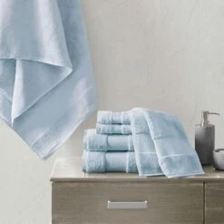 Hampton Park Turkish Cotton 6-Piece Bath Towel Set In Light Blue -Home Decoration Series 63219810 2