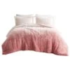 Hampton Park Brielle Ombre 2-Piece Twin/Twin XL Shaggy Long Fur Comforter Mini Set In Blush -Home Decoration Series 63220271 1
