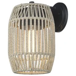 Golden Lighting Seabrooke Outdoor Wall Sconce In Natural Black