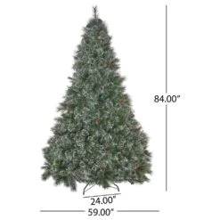 Noble House 7' Cashmere Pine Full Christmas Tree In Green -Home Decoration Series 63301618 10