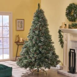 Noble House 7' Cashmere Pine Full Christmas Tree In Green -Home Decoration Series 63301618 8