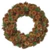 Noble House 18.5" Pine Cone And Glitter Artificial Christmas Wreath In Natural And Green -Home Decoration Series 63301899 1