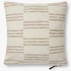 Loloi Jay 22" X 22" Throw Pillow In Ivory And Sand
