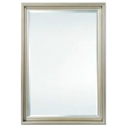 Garber Collection Wood Solid Wall Mirror In Silver
