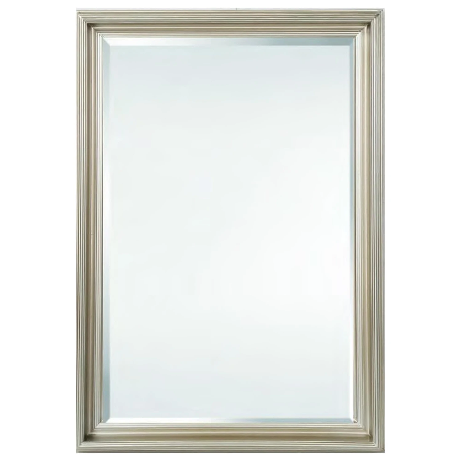 Garber Collection Wood Solid Wall Mirror In Silver 3 Garber Collection Wood Solid Wall Mirror In Silver