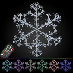 Holidynamics 36" RGB Sparkler Snowflake With 660 LED Lights In White -Home Decoration Series 63505390 4